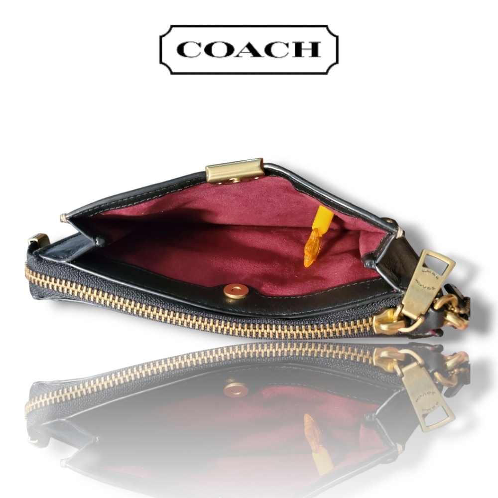 Coach Dreamer Signature Canvas Black & Brown Clutch Wristlet 73958 COA Included - Picture 11 of 17